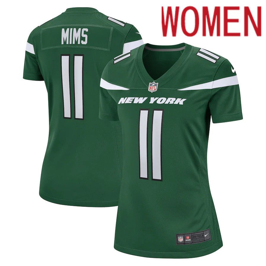 Women New York Jets #11 Denzel Mims Nike Gotham Green Game NFL Jersey